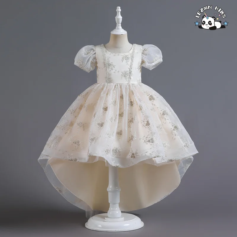 LEZONKIDS - Customizable Wholesale Kids Wear Summer Party Princess Custom Girl Floral Printed Flower Dress